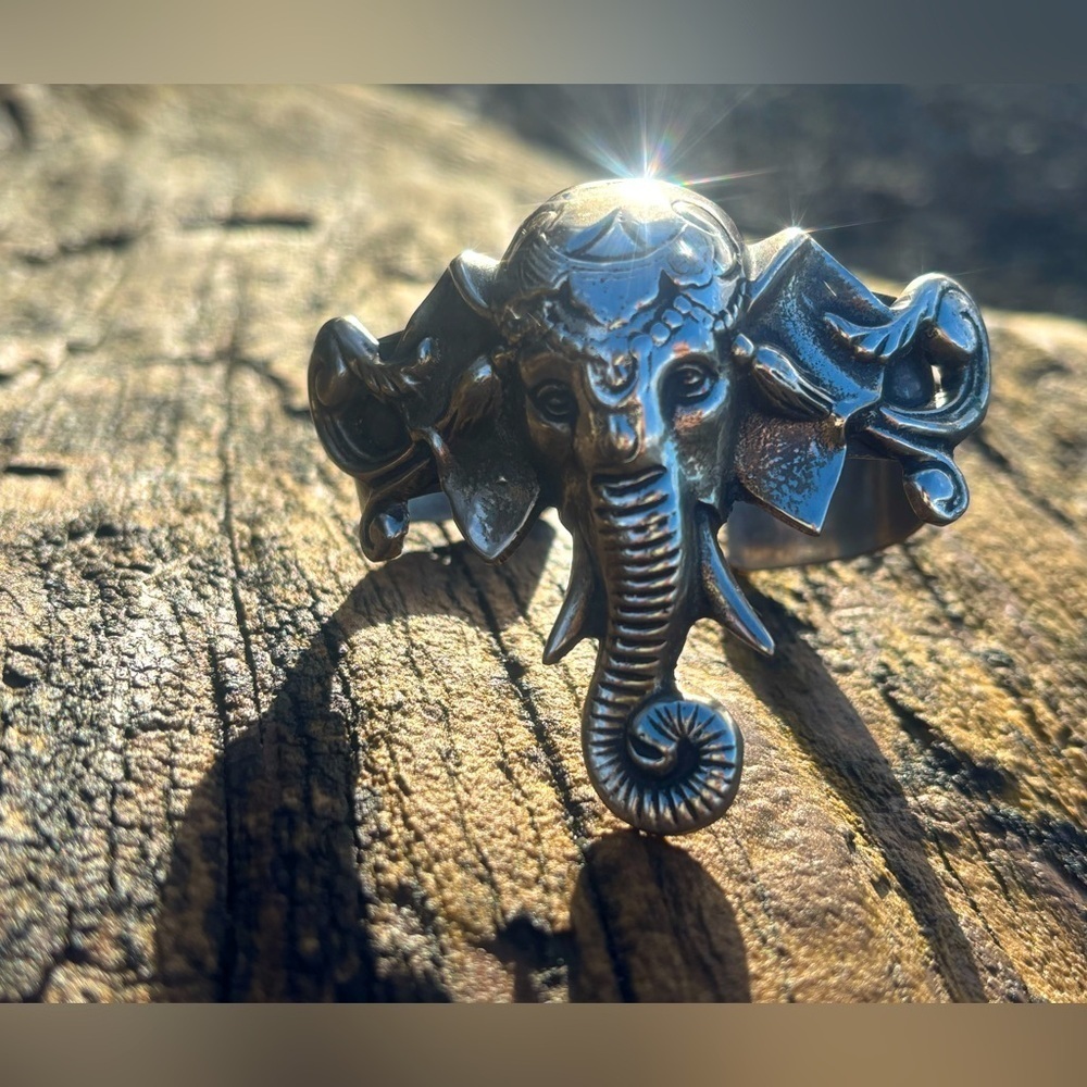 VINTAGE Ganesh Elephant Cuff — Rare Adjustable Statement Bracelet Cuff 🐘